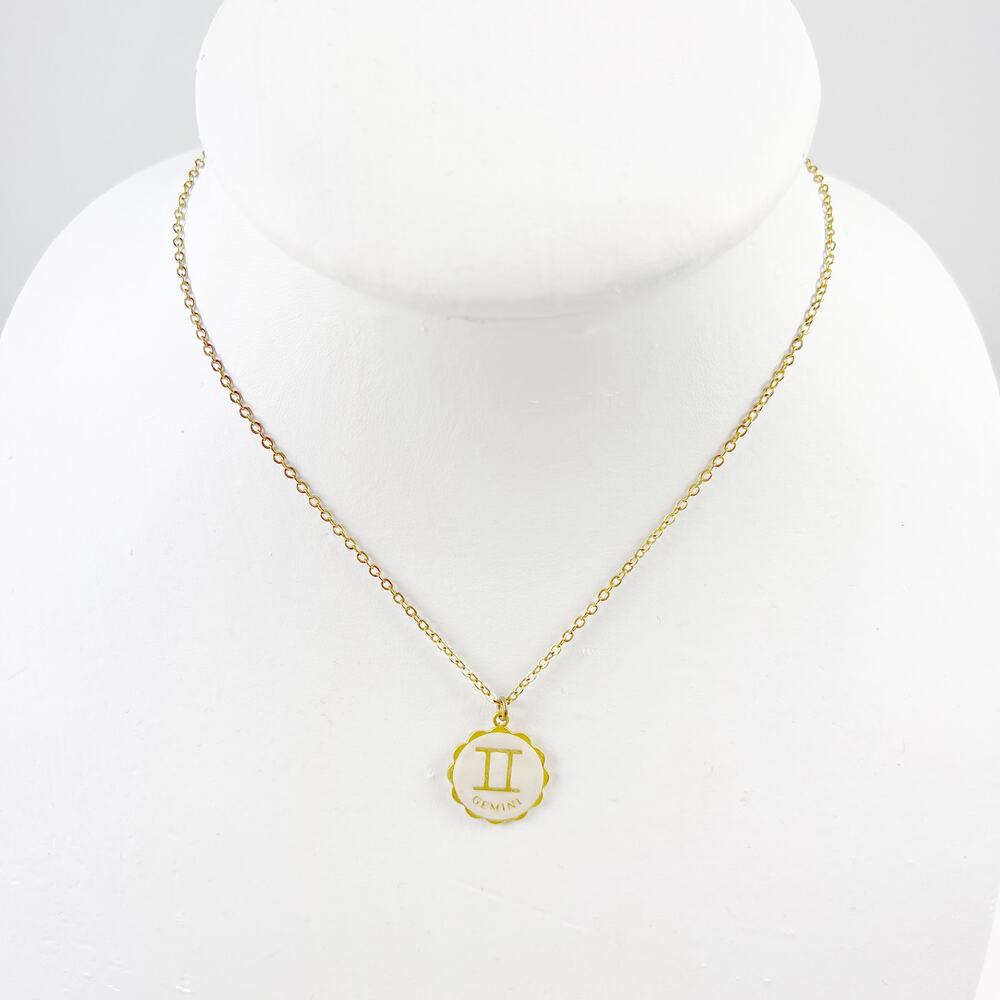 Gemini pendant necklace SKINNY by Jessica Elliot gold tone